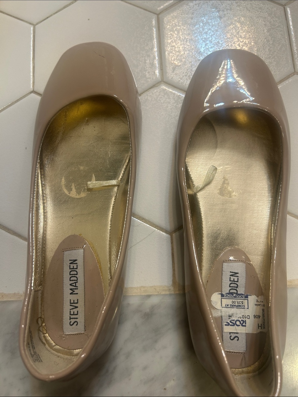 Steve Madden Nude Patent Ballet Flats